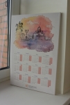Календарь настенный на холсте, натянутом на подрамник 