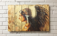 Картина на досках Винтаж, Покахонтас