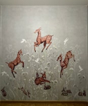 Бесшовные текстильные обои. Холст Гранд. Изображение с сайта Невская Галерея "Bambi fawns" art.NG-00088