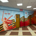 Оформление офиса. Бесшовные текстильные обои "Текстиль Эко". Разработка макета, монтаж без стыков 